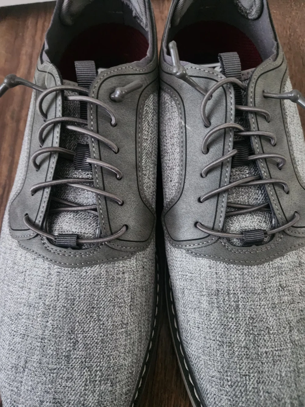 Stacy Adams Men's Gray Textured Slip-On Lace Shoes
